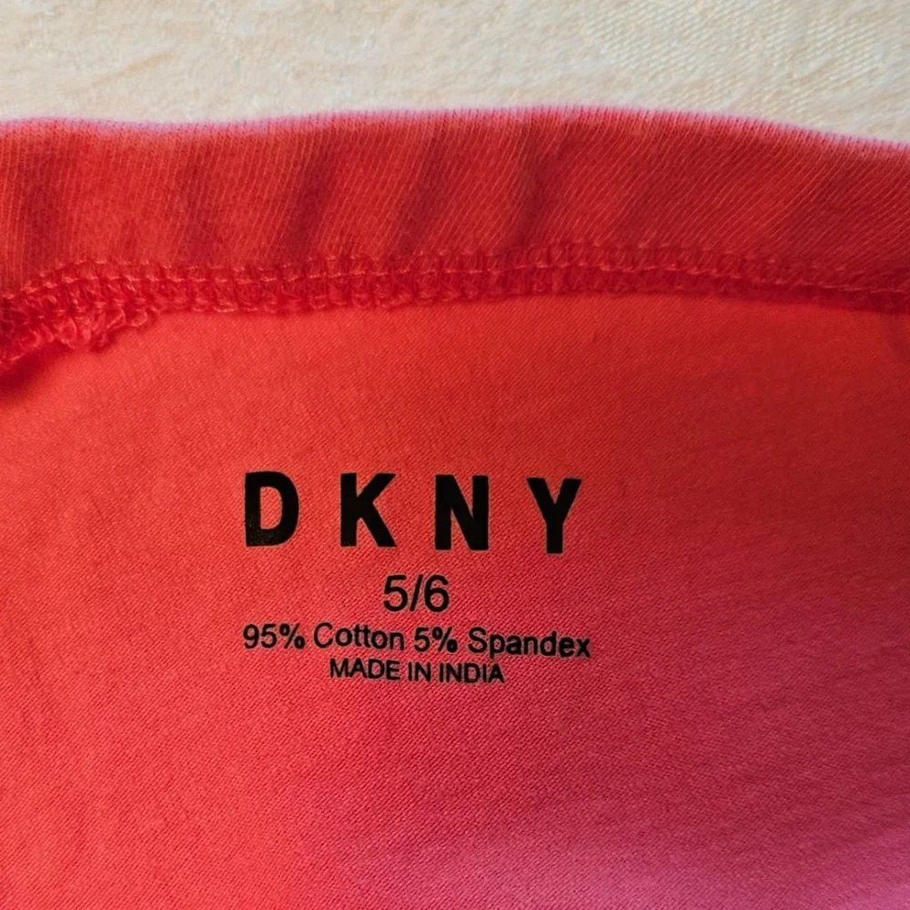 DKNY Girls Sz 5\6 Pink Grey Legging Shorts 2 Pair Cotton Spandex - Picture 3 of 6
